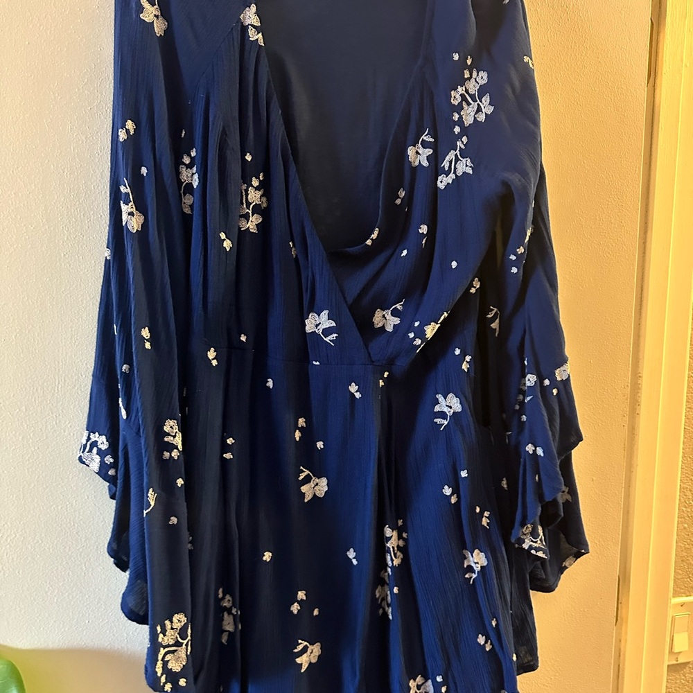 Anthropologie Deep Blue Knit Top